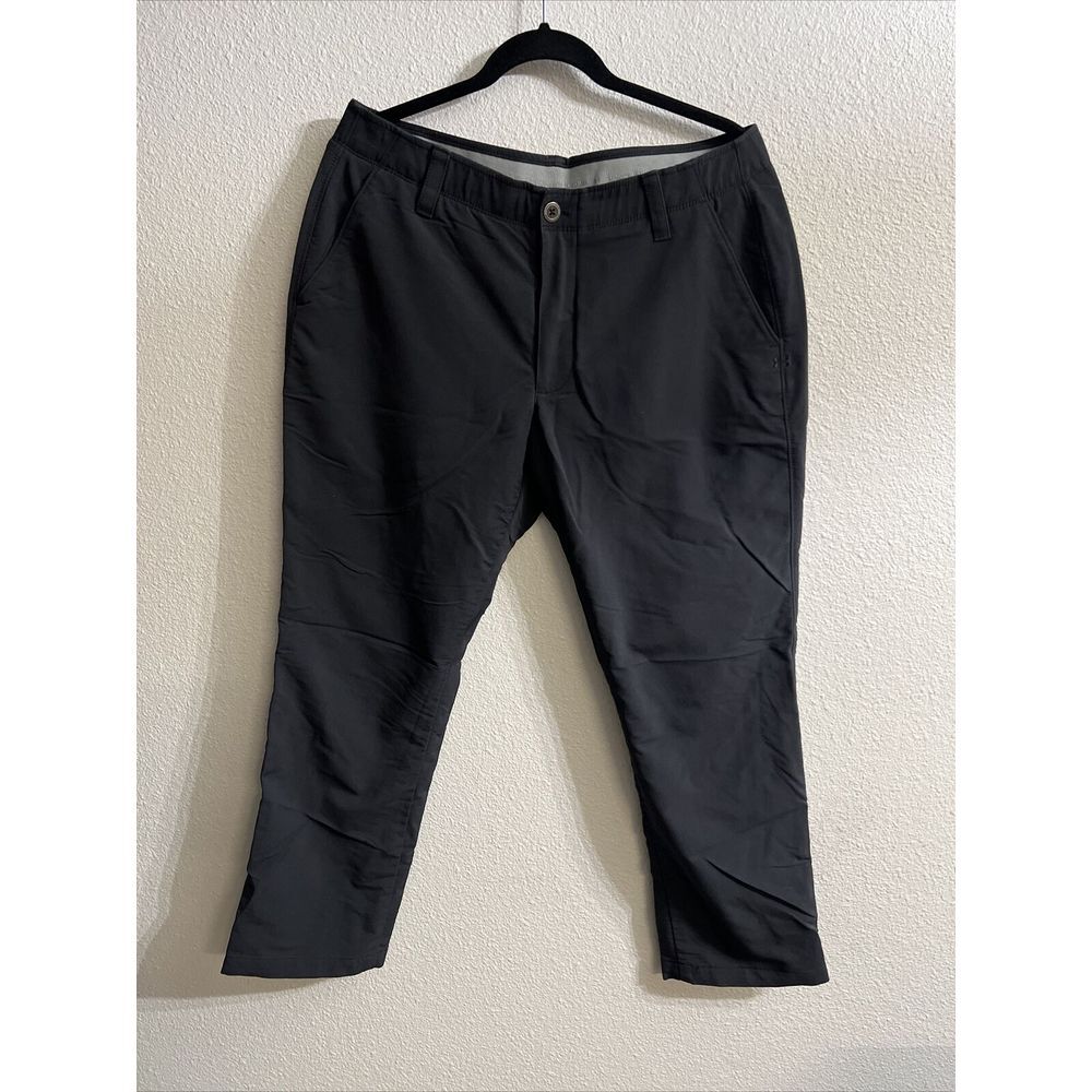 Under Armour Golf Mens‎ 36x32 All Season Gear Black Flat Front Chino Pants